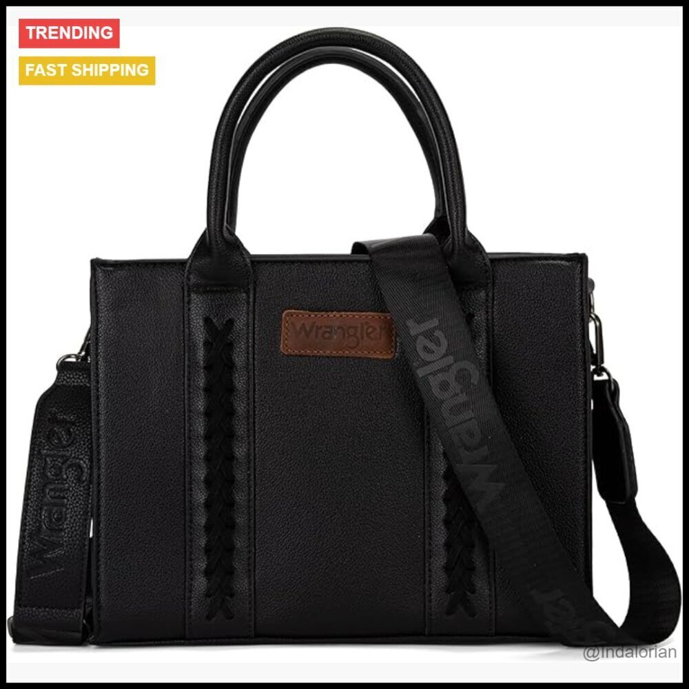 Faux Leather Tote Bag Western Chic Top Handle Crossbody Satchel Purse